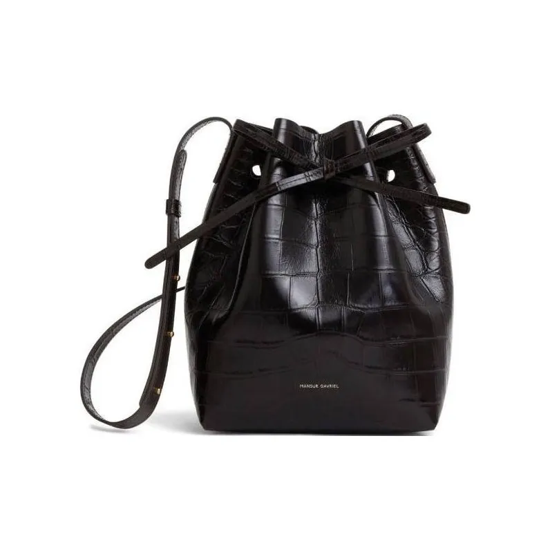 MANSUR GAVRIEL Calfskin Bucket Shoulder Bag Mini Women's Black-1
