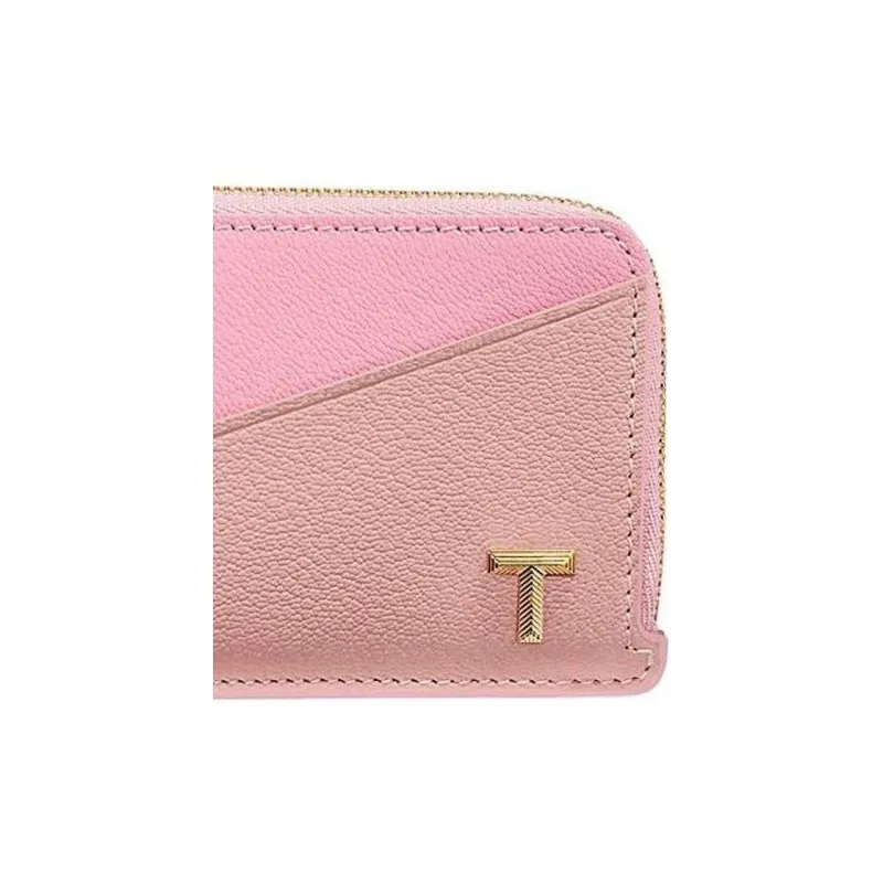 TIFFANY & CO. Tiffany T Goatskin Card Holder Women's Pink-4