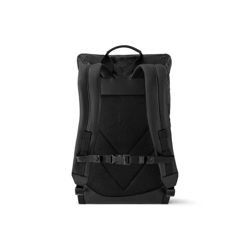 LOUIS VUITTON Canvas With Leather Trim Backpack Men's Black-4