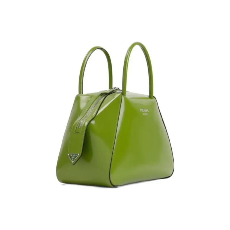 PRADA Calfskin Shoulder Bag Crossbody Bag Handbag Small Size Women's Apple Green-2