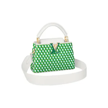 LOUIS VUITTON Capucines Taurillon Leather Embroidered Shoulder Bag Crossbody Bag Handbag Mini Women's Green
