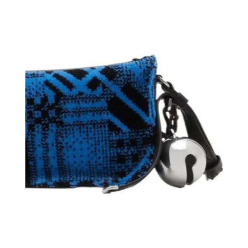 Burberry Wool Shoulder Bag Women's Blue-4