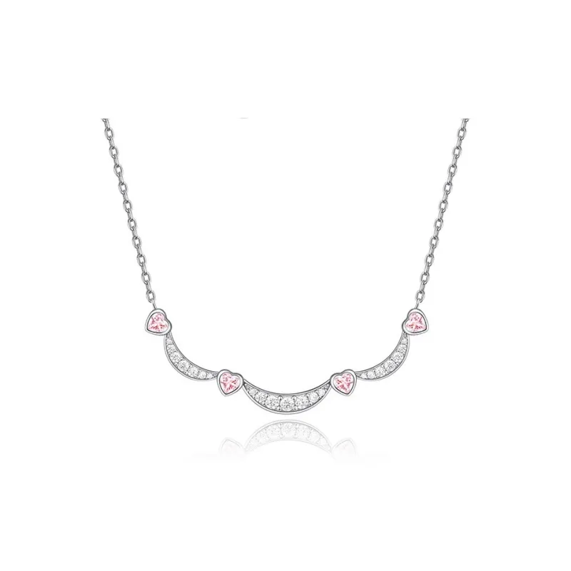 FANCI S925 Silver Heart Gemstone Necklaces Women's-0