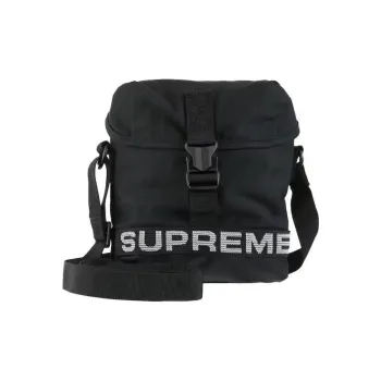 Supreme Cotton Fabric, Nylon Shoulder Bag, Crossbody Bag Regular Unisex Black