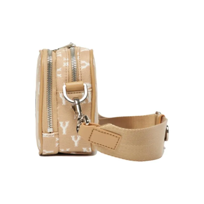 MLB Monogram Collection Polyester Camera Bag Combo Bag Crossbody Bag Shoulder Bag Unisex Khaki-3