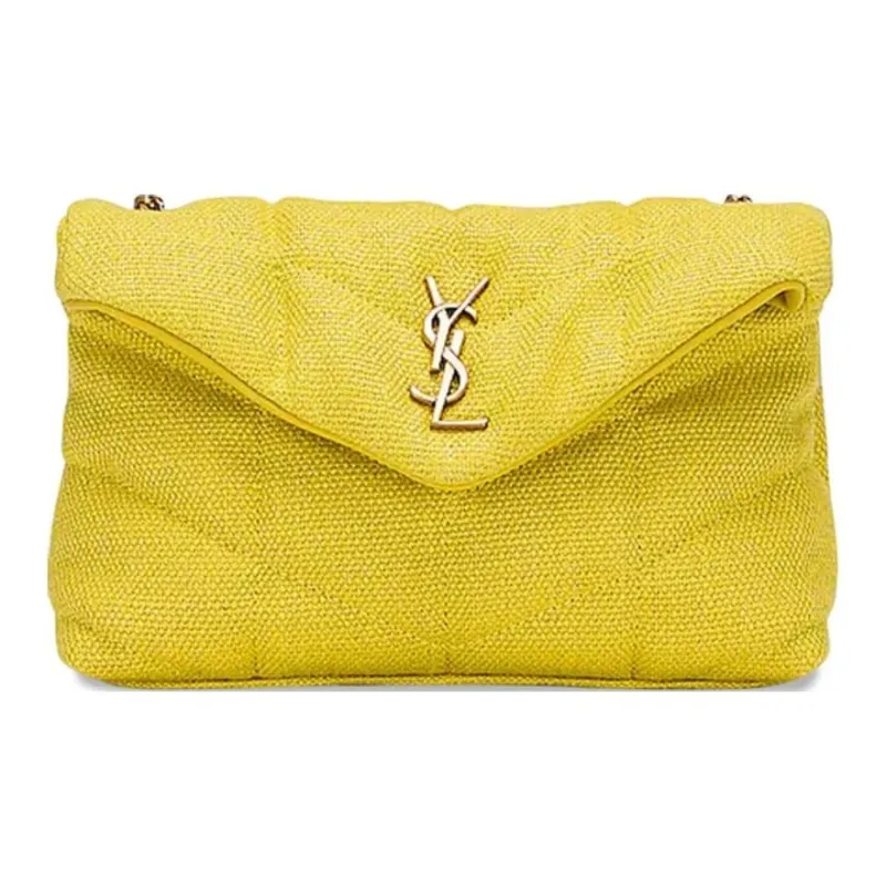 SAINT LAURENT Puffer Toy Bag Mini Women's Lemon Pie Yellow-2