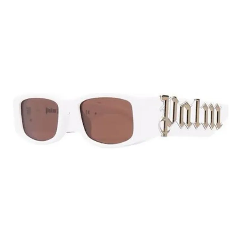 PALM ANGELS Acetate Metal Square Sunglasses Women's White-2