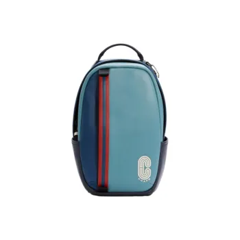COACH Edge Cow Leather One Shoulder Backpack Handbag Men's Blue Mixed Color