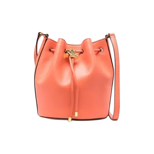 Polo Ralph Lauren Calfskin Bucket Bags Crossbody Bag Shoulder Bag Women's Coral Pink
