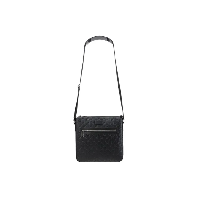 GUCCI Leather Messenger Bag, Shoulder Bag, Crossbody Bag Men's Black-5