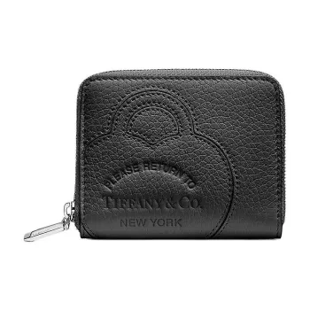 TIFFANY & CO. Return To Tiffany Collection Taurillon Leather Wallet Small Size Women's Black