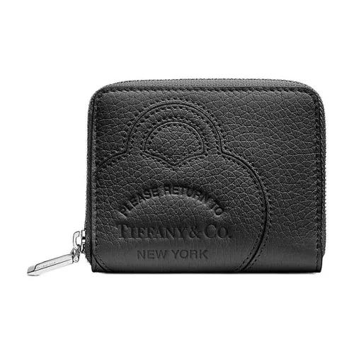 TIFFANY & CO. Return To Tiffany Collection Taurillon Leather Wallet Small Size Women's Black