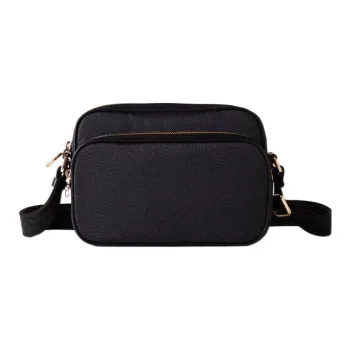 BORBONESE Leather Camera Bags Crossbody Bag Shoulder Bag Women's Black