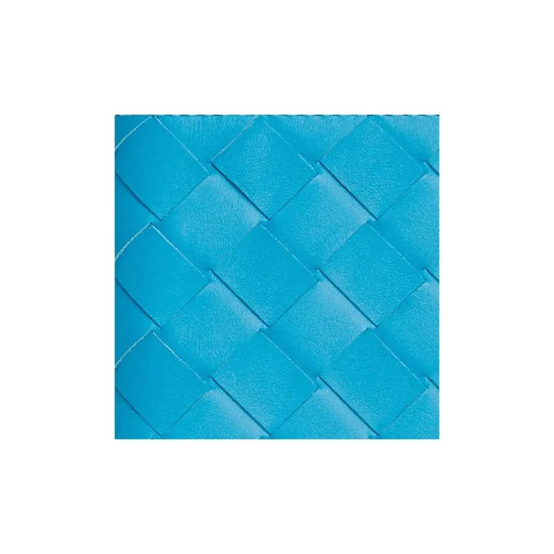 Bottega Veneta Intrecciato Cow Leather Card Holder Wallet Small Size Men's Swim Pool Blue-3