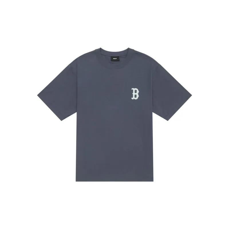 MLB MONOGRAM Reading Collection SS24 Set in Sleeve T Shirt Unisex Dark Gray-1