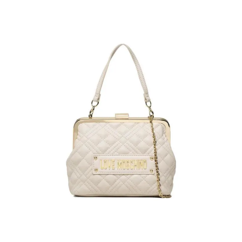 LOVE MOSCHINO Leather Dumpling Bag, Handbag, Shoulder Bag Women's White-0