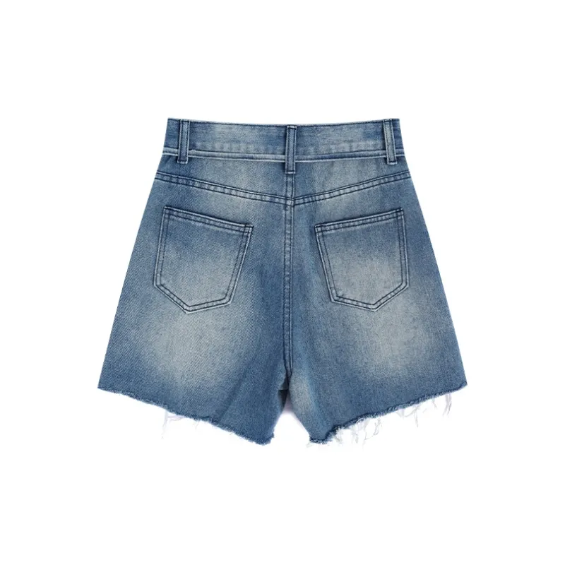 Garbege Denim Shorts Women's Blue-1