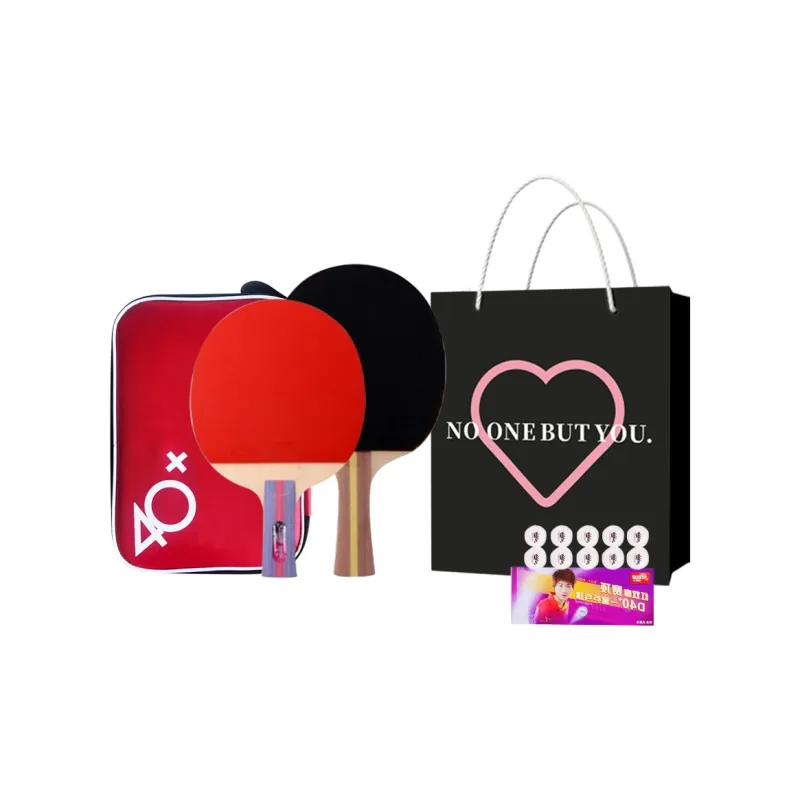 DHS Ping Pong Paddles Unisex Pure Wood Red/Black-0
