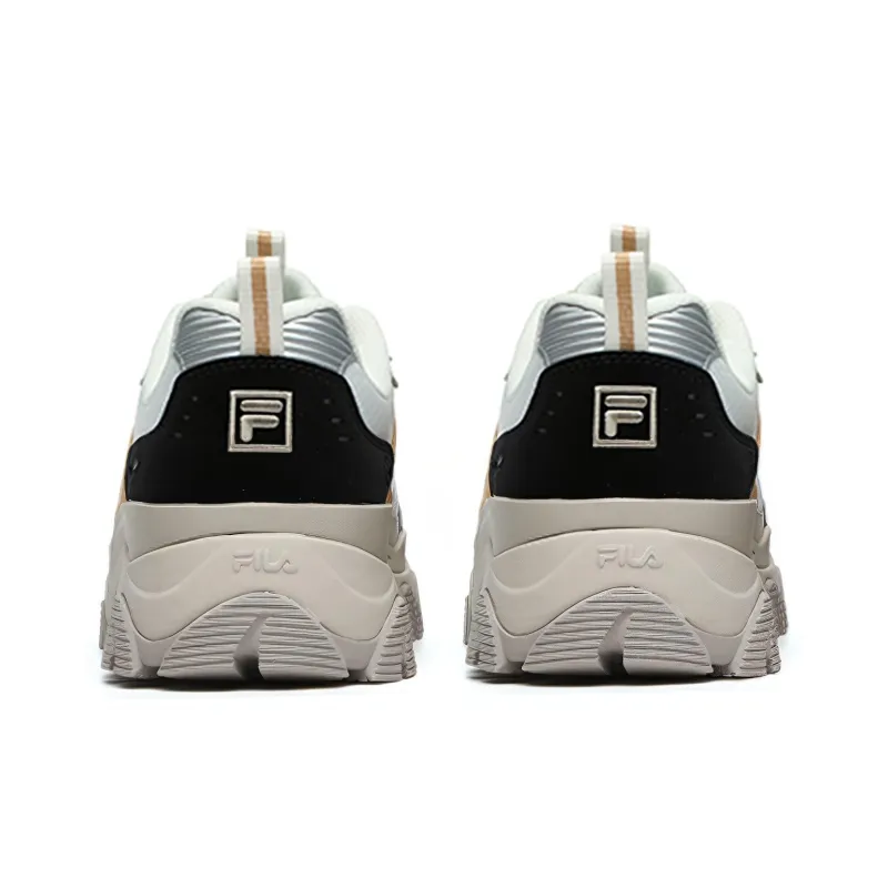 FILA Fashion Sneakers Hike Cushioning Anti Slip And Wear Resistant Low Top Chunky Sneakers Women's Gray Black-3