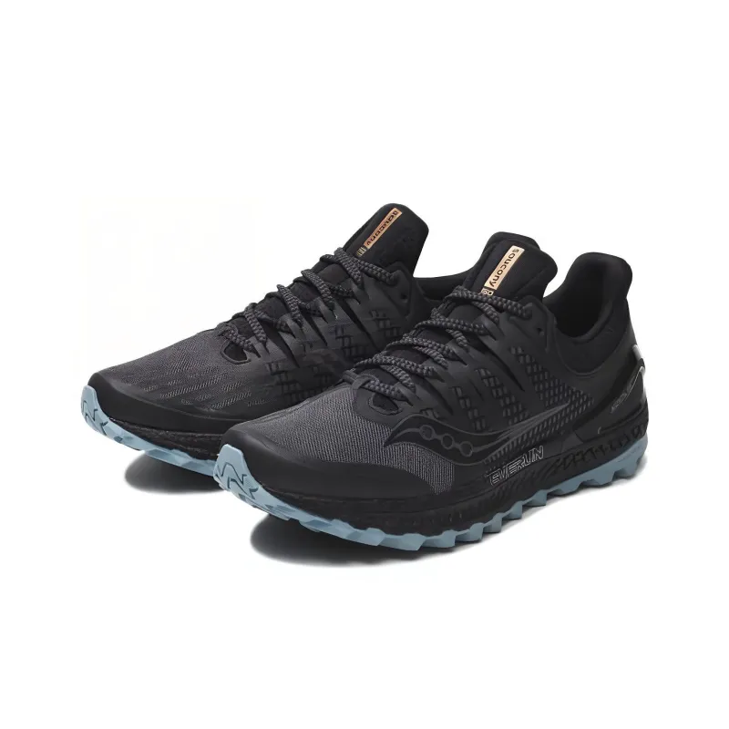 Saucony Cushioning Wear Resistant Low Top Casual Running Shoes Men's Black Blue-2