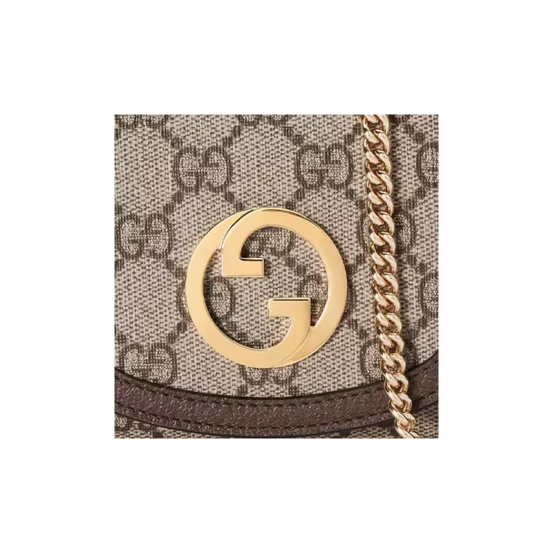 GUCCI Blondie Canvas With Leather Shoulder Bag, Crossbody Bag, Wallet Medium Size Women's Beige & Ebony-7