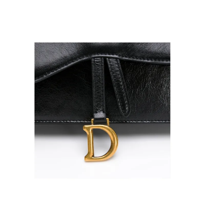 DIOR Patent Leather Patchwork Cow Leather Fanny Pack Women's Black-5