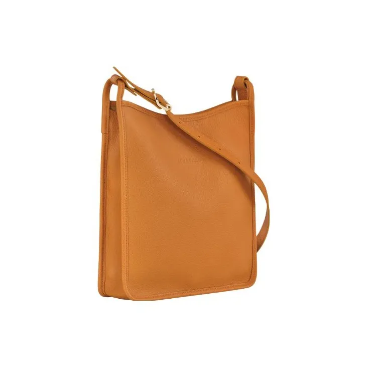 LONGCHAMP Cow Leather Laminated Shoulder Bag Crossbody Bag Large Size Women's Orange-1