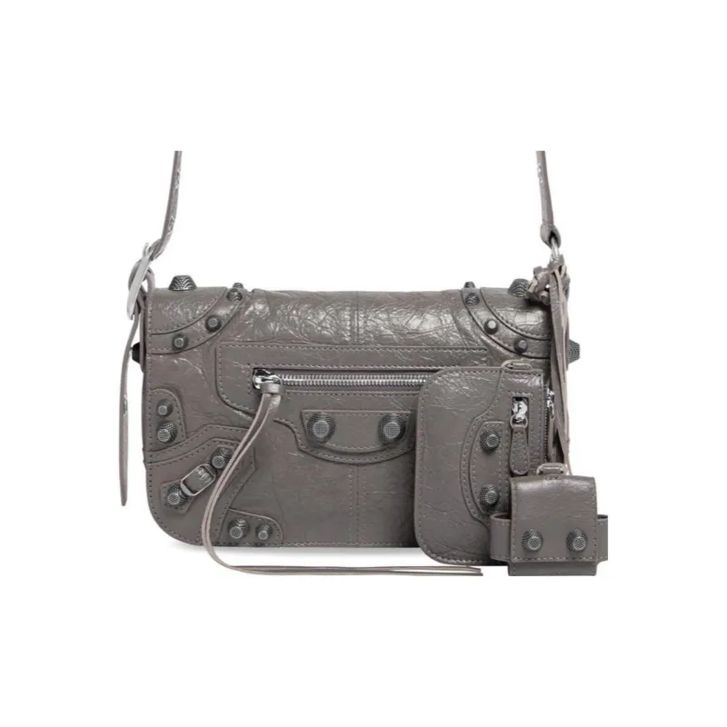 Balenciaga Le Cagole Arena Lambskin Flap Messenger Bag Shoulder Bag Crossbody Bag Extra Small Men's Dark Gray-0