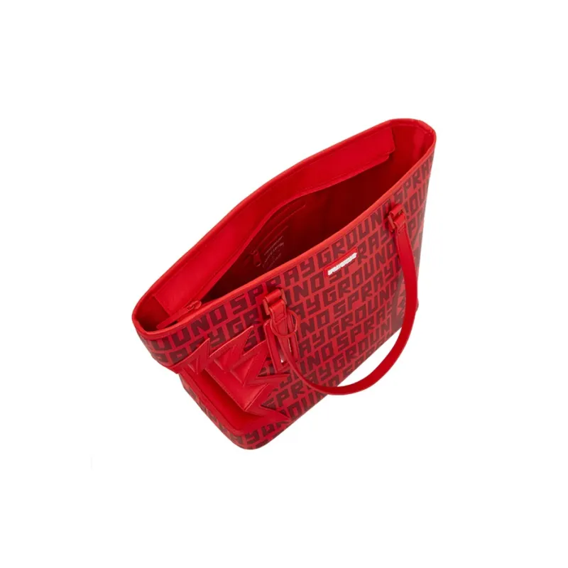 SPRAYGROUND PVC Tote One Shoulder Handbag Medium Size Unisex Red-3