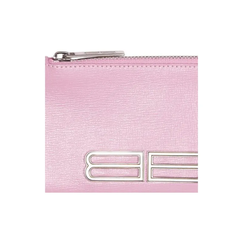 Balenciaga Calfskin Card Holder Coin Purse Women's Candy Pink-2