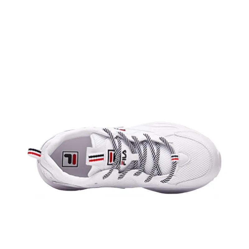 FILA Tracer Cushioning Breathable Low Top Casual Shoes Women's White-2