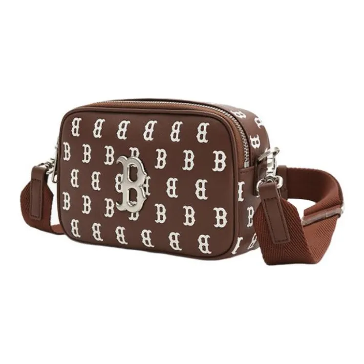 MLB Artificial Leather Combo Bag Camera Bag Shoulder Bag Crossbody Bag Regular Unisex Dark Brown-1