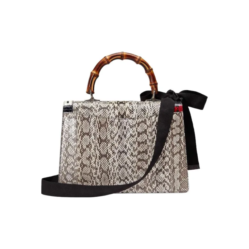 GUCCI Snake Skin Shoulder Bag Crossbody Bag Handbag Medium Size Women's Beige-1