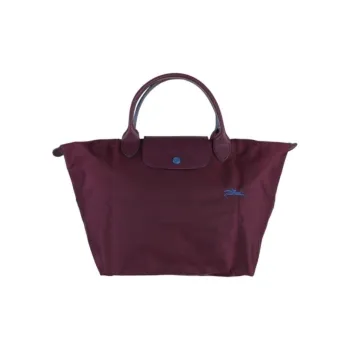 LONGCHAMP Le Pliage Fabric Handbag Medium Size Women's Plum Red