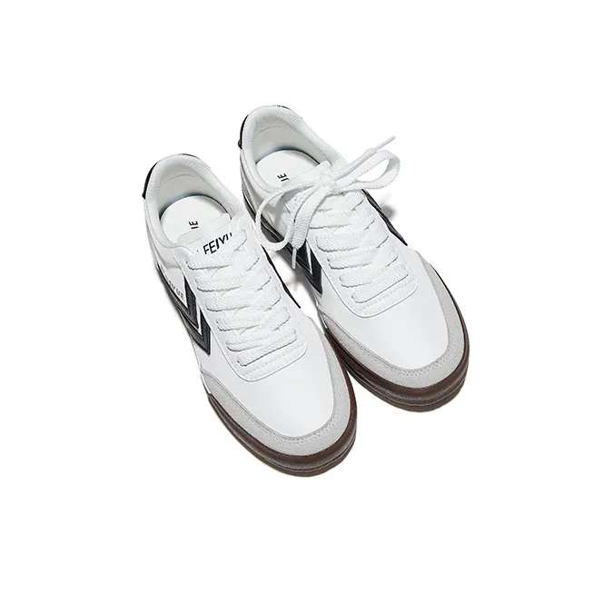 Feiyue German Army Trainers Slip Resistant Low Top Skateboard Shoes Unisex White Black-3