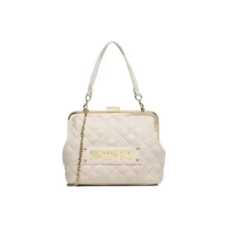 LOVE MOSCHINO Leather Dumpling Bag, Handbag, Shoulder Bag Women's White-3