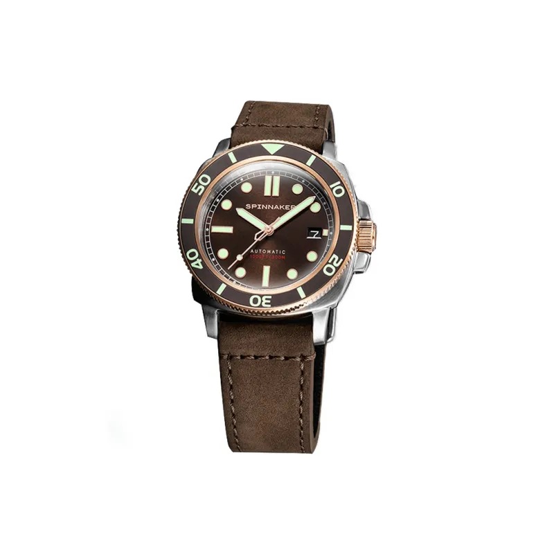 SPINNAKER Wrist Watch Mechanical Movement Genuine Leather Strap Coffee Watch Dial Men's Watches-4