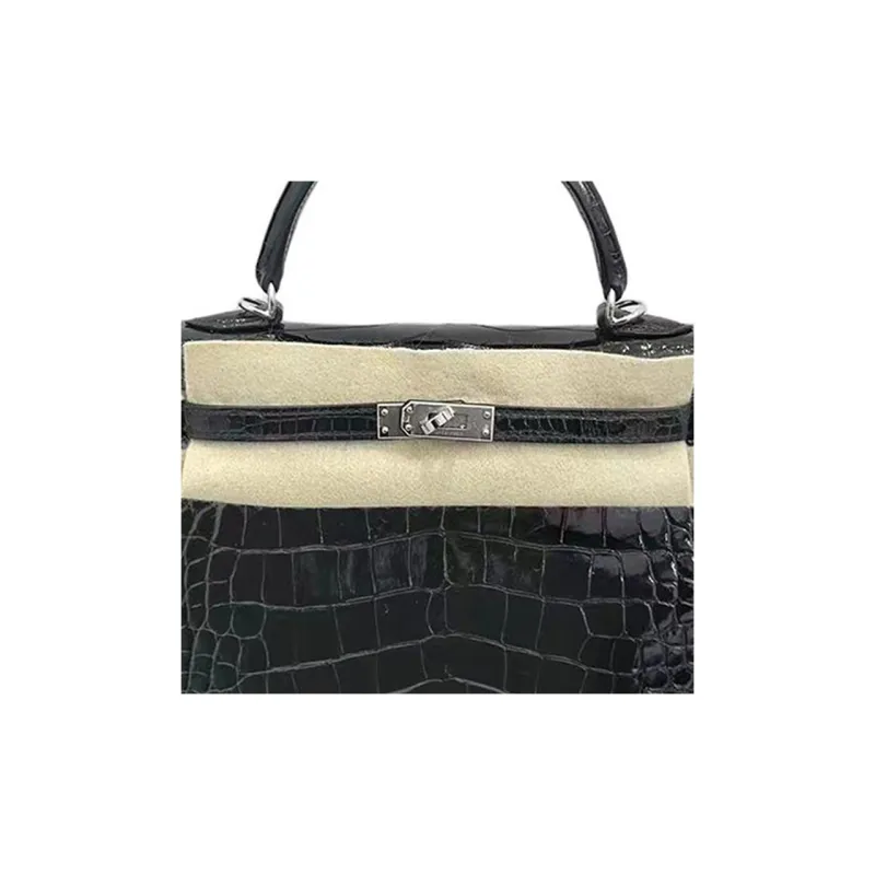 HERMES Kelly Crocodile Leather Kelly Bag Handbags Regular Women's 89 Noir Black-5