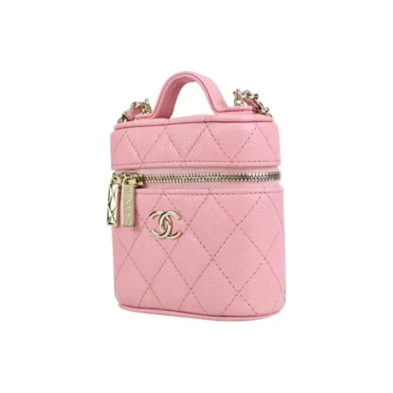 CHANEL Grain Embossed Calfskin Makeup Bag, Box Bag, Cigarette Case Bag, Shoulder Bag, Crossbody Bag, Handbag Women's-1