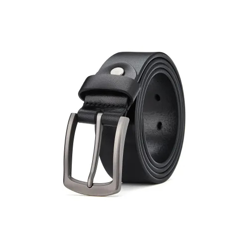 ROBERTA DI CAMERINO Casual Pin Buckle With Jeans Cow Leather Leather Belts Men's Black 3.5cm