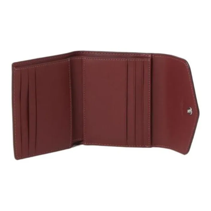 COACH Wyn Split Cow Leather Coin Purse Wallet Women's Purple & Ox Blood-3