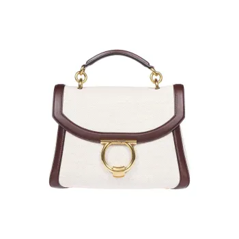 FERRAGAMO Calfskin Handbag Women's Beige