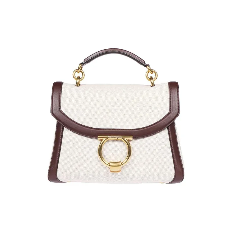FERRAGAMO Calfskin Handbag Women's Beige-0