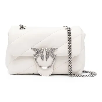 PINKO Sheepskin Crossbody Bag, Shoulder Bag Women's White