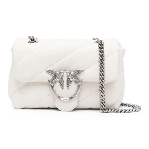 PINKO Sheepskin Crossbody Bag, Shoulder Bag Women's White