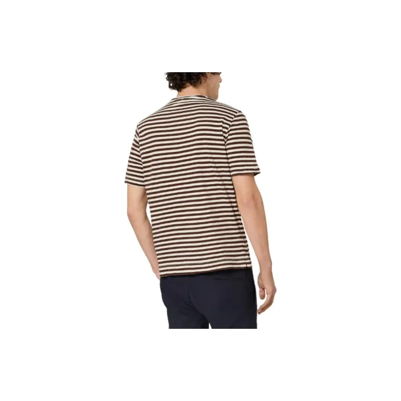 MASSIMO ALBA Stripes Crew Neck Pullover Short-Sleeved T-Shirt Men's Brown-1