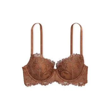 Victoria's Secret DREAM ANGELS Collection 8752 Embroidered Lightly Lined Demi Bra Women's Caramel