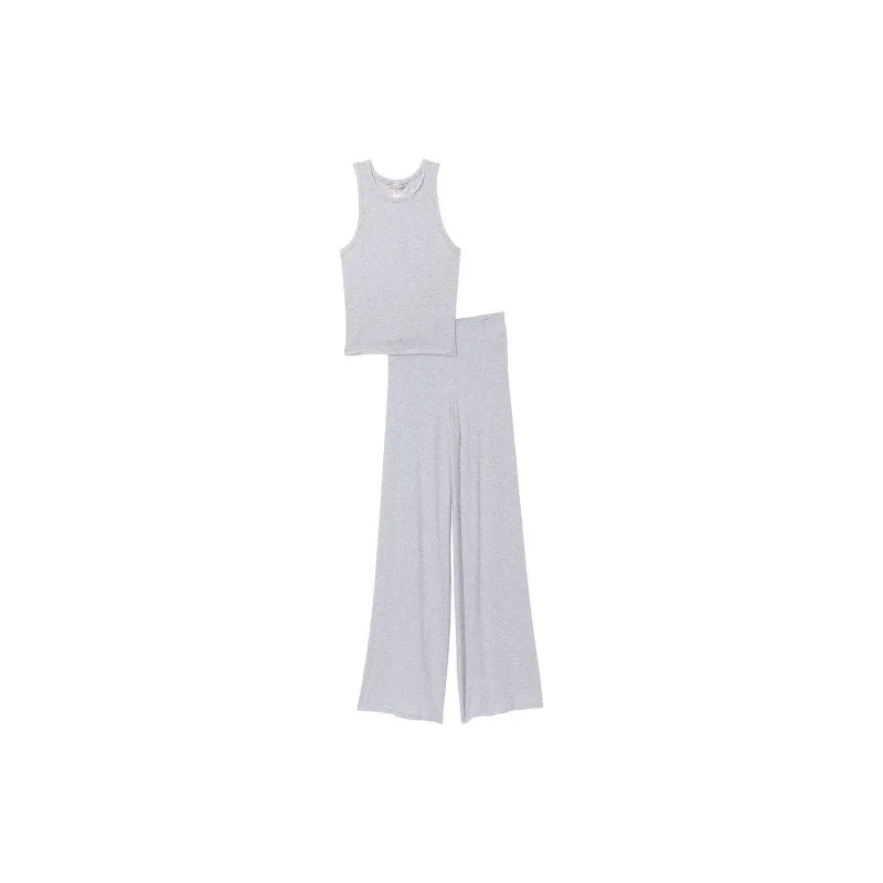 Victoria's Secret Ribbed Modal Tank & Pants Set/Heather Gray Pajama Set Women's Gray-0
