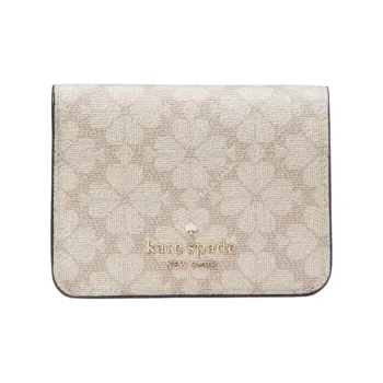 Kate Spade PVC Wallet Small Size Women's Dark Beige Multicolor