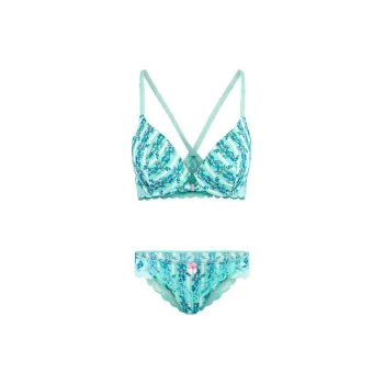 Victoria's Secret PINK AnaisPlungeBra AndPantySetinTrellisBlossom/Ts Underwear Set Women's Light Green